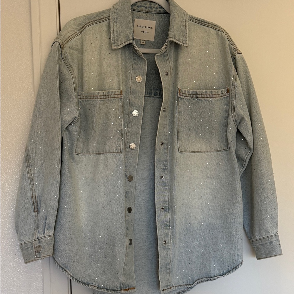 Habitual Denim Shirt with Subtle Sparkle